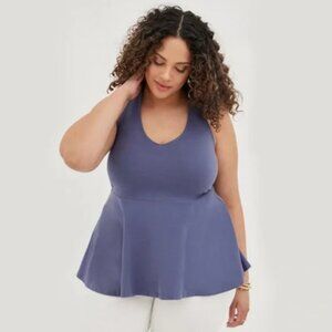 NWT Torrid Foxy Halter Neck Peplum Dusty Dark Blue 2x 2 18 20